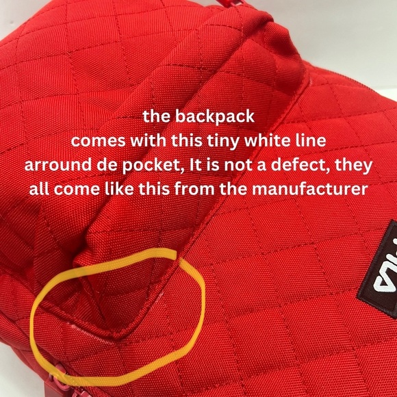 Fila Womens Backpack Red Quilt With Pouch Medium Eileen Backpack New - Picture 15 of 15